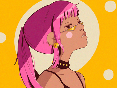 濃桃 abstract anime illustration poster texture