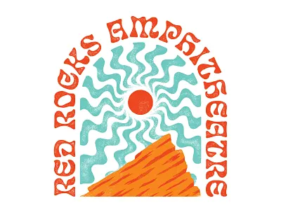 Red Rocks Amphitheatre colorado illustration red rocks typography