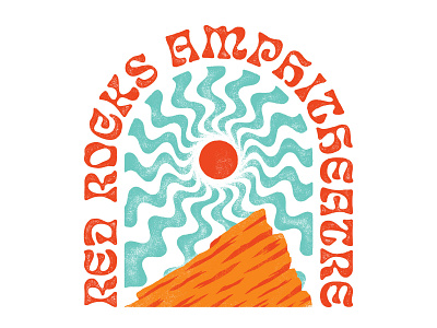 Red Rocks Amphitheatre colorado illustration red rocks typography