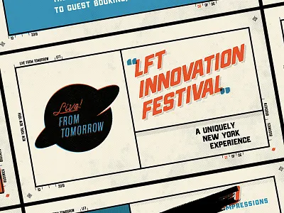 Live! From Tomorrow: LFT Innovation Festival Pitch Deck branding and identity deck grunge textures halftone pattern industrial keynote presentation pitch deck powerpoint print tech startup