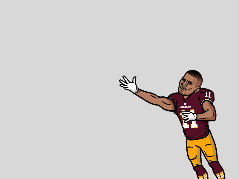 Washington Redskins Pryor Animation after effects aftereffects animated gif animation branding cartoon catch design football graphic design icon illustration nfl redskins sports sportsdesign vector washington