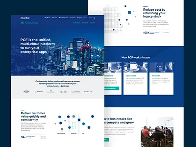 Pivotal Cloud Foundry Product Page animated apps city cloud foundry developers enterprise lottie operators page pcf pivotal platform product software website