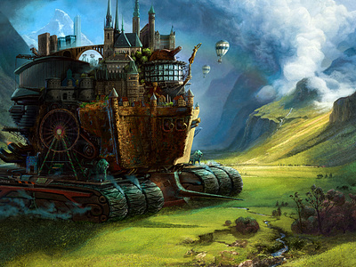 Mortal Engine: Luxemburg bierstadt digital art fanart fantasy landscape landscape illustration luxemburg mortal engines painting poster design