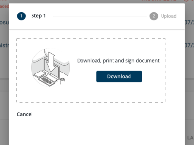 Wet sign document dialog download document modal sign document