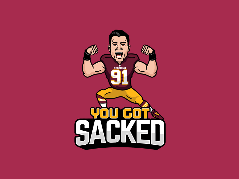 Washington Redskins Kerrigan Animation after effects animated gif animation branding cartoon design football graphic design icon illustration logo nfl redskins vector washington