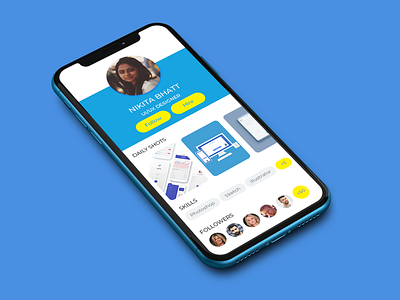 Daily UI Shot #007 clean follow hire portfolio practice profile ui ux work