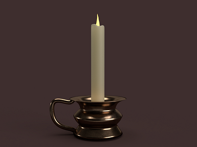 Candle & Candle Holder - 3D Model 3d 3d art blender