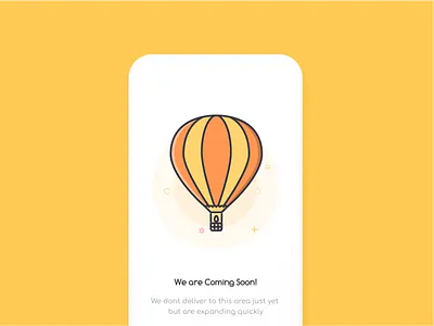 Coming Soon in your City | Empty State city coming soon comingsoon design hot air balloon illustration rohit bind ui ux vector