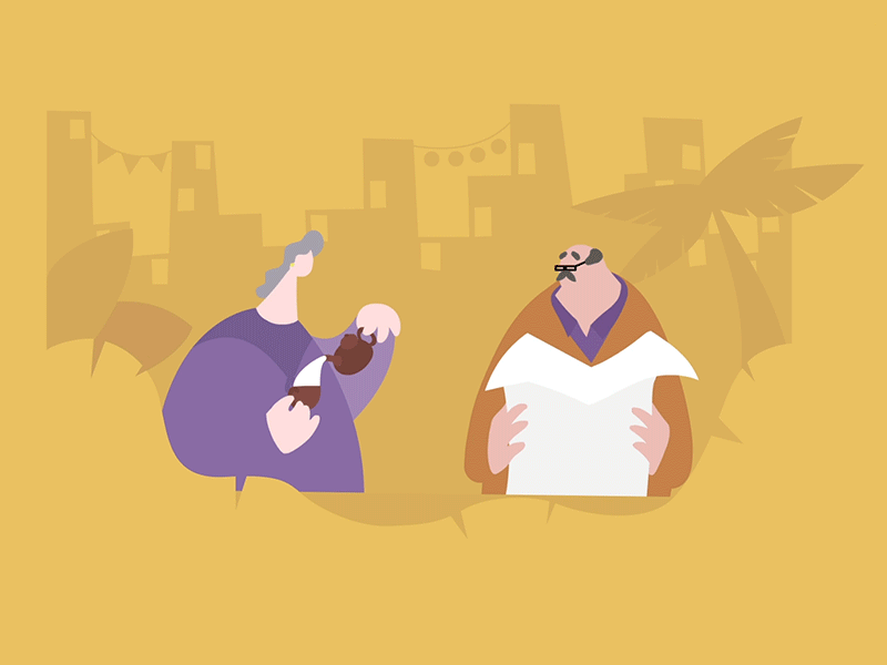 Tea Time 2d animation cel character animation character design flat frame by frame framebyframe gif granny illustration loop newspaper tea time