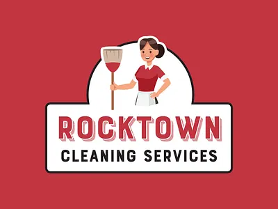 Rocktown Cleaning Services Logo branding branding design cleaning logo logo design red vector
