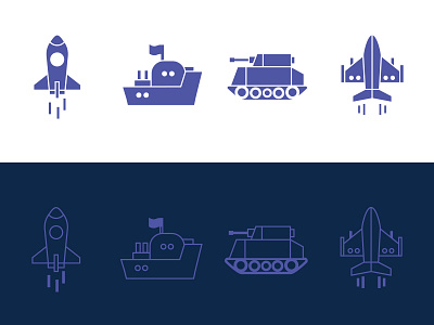 Stylized Icons design fighter jet icon illustration rocket