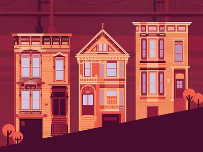 San Francisco adobe illustrator houses illustration poster san fran vector