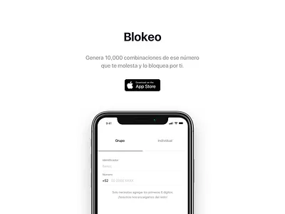 Blokeo app app store call download ios landing landing page page website
