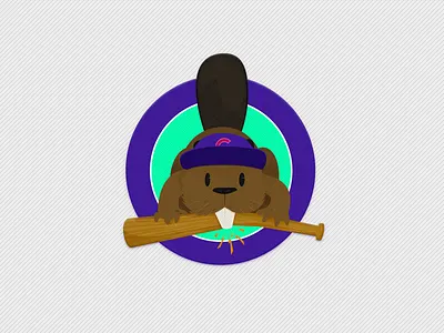 Streak breaker baseball beaver illustration vector art