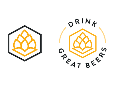 Drink Good Beers beer beer bottle beers bottle bottle cap brew brewery brewery logo brewing cap coaster home brewing hops icon logo mark mockup
