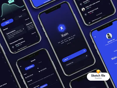 Xoin Application apple banking branding freebie freebies iphone x mobile sketch ui ux