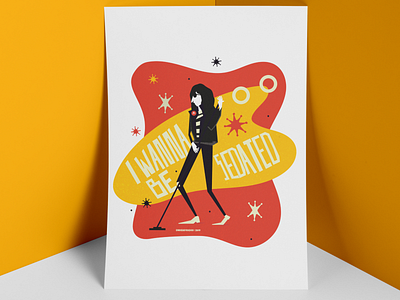 I wanna be sedated design illustration poster art print printed material punk punkrock vector