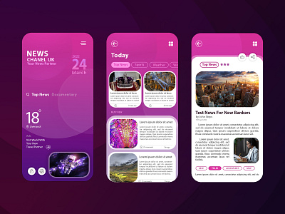 News App Design app branding design graphic design illustration mobile typography ui ux vector