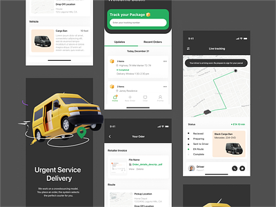 Delivery App app app design delivery logistics mobile parcel tech ui ux