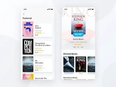 Online Book Store - Home Concept book book app clan ecommerce ios ios app design mobile app online store ui ux white