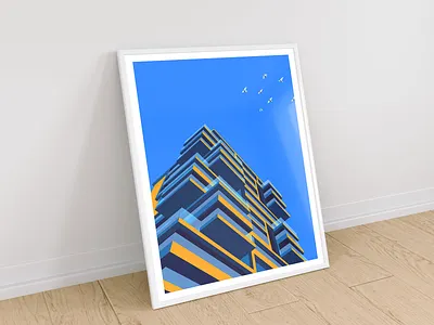 Geometric house illustration abstract acrylic geometric house illustration perspective shapes vector