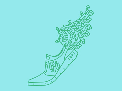 Running Ag blue green leaf leaves marathon paradowski shoe wing
