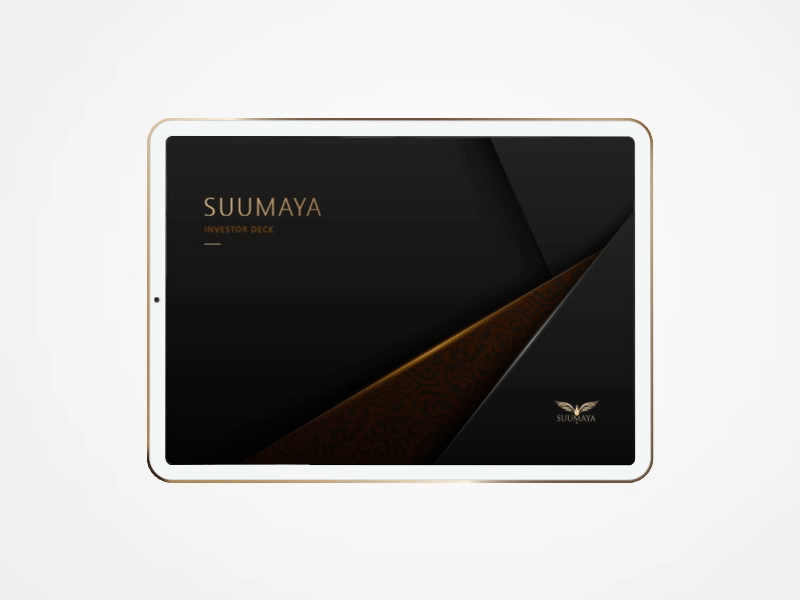 Suumaya - Investor Pitch Deck dark theme design investors mock up pitch deck presentation