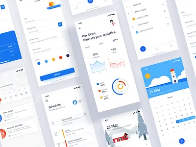 Todo app calendar cards color design illustration ios list mobile schedule todo ui