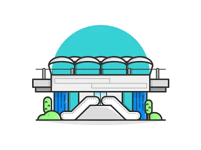 Mass Rapid Transit Station building construction flatdesign hotel illustration mass rapid transit mrt railway station station train vector