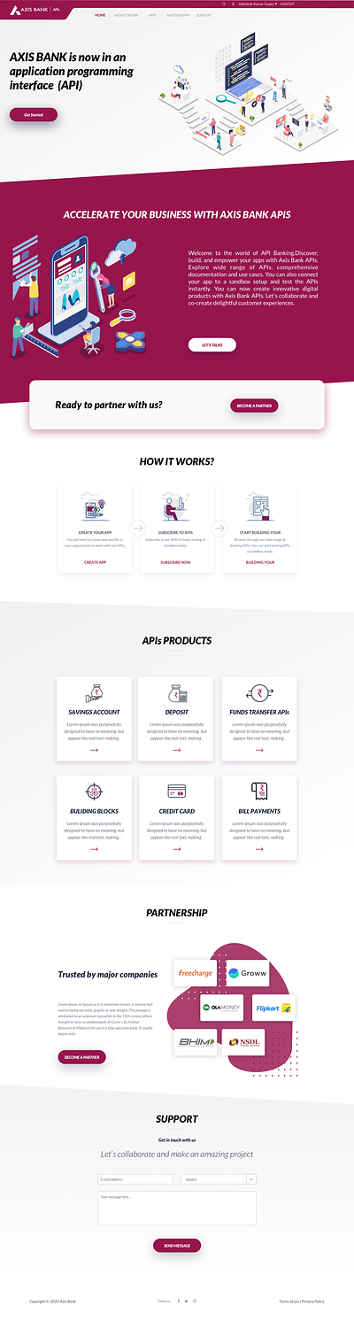 AxisBank API Banking branding sketch ui ui design uxui design website design