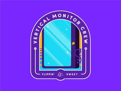 Vertical Monitor Crew badge citrix crew drawing flippin illustration monitor sweet ui ux vertical wires