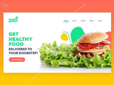 Foodrunner Header Image clean colorful design food food delivery header health minimal ui ux website