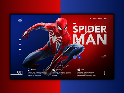 Spider Man branding colors design hero hero banner hero section interface main page main screen minimal product product design product page spider man ui ui ux ux web webdesign website