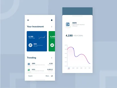 Investment app app bank design flat illustration investment money statistic ui vector web