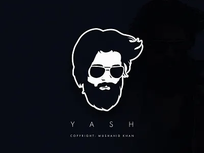 KGF Hero Yash black black white dribbble fan graphic graphics illustraion illustraor invitaion kgf movie movie art photoshop skill vector yash