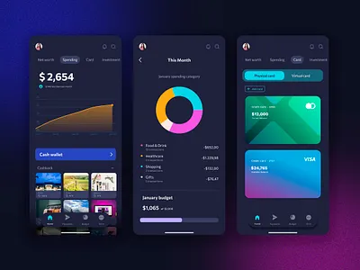 Expense Tracker App bank app bills budget app cash cash flow credit card expense finance mobile mobile app money money saving money tracking app net worth online banking product design spending ui ux wallet