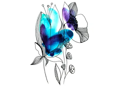 Watercolor abstract flowers abstract abstract flowers animation art black line blue color bouquet branding design flowers illustration line logo minimal typography ui vector watercolor web