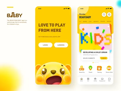 Bear Baby app child child application design illustration ip landing page sketch toy ui ux