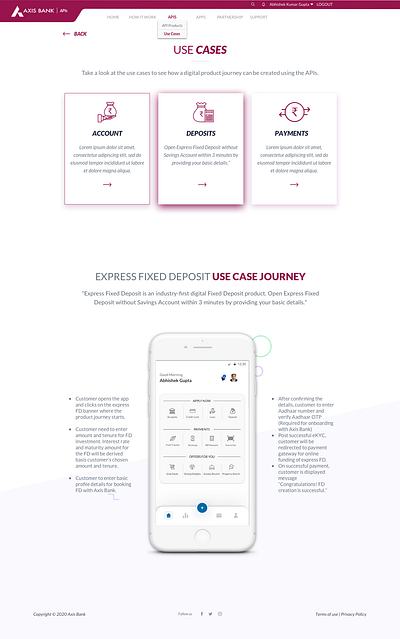 AxisBank API Banking branding graphic design ui uxui design website design website design