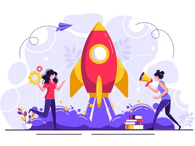 Startup achievement active ambition business caucasian character company concept creative design development digital finance flat flight idea innovation startup technology web