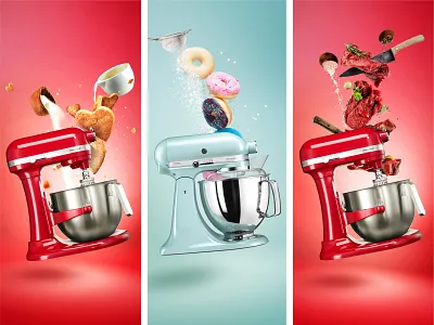 Kitchen Aid Stand Mixer - Key Visuals ad advertising arab art artwork baking campaign creative design dessert digital floating flying food kitchen print retouch saudi sweets visual