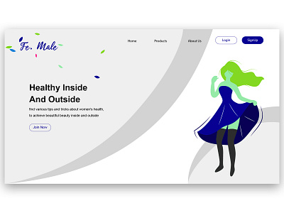 Fe.male app brand branding design flat identity type typography ui ux web website