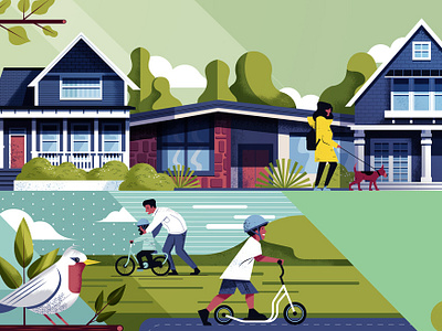 Spring cover digital editorial family folioart home illustration magazine maite franchi nature spring