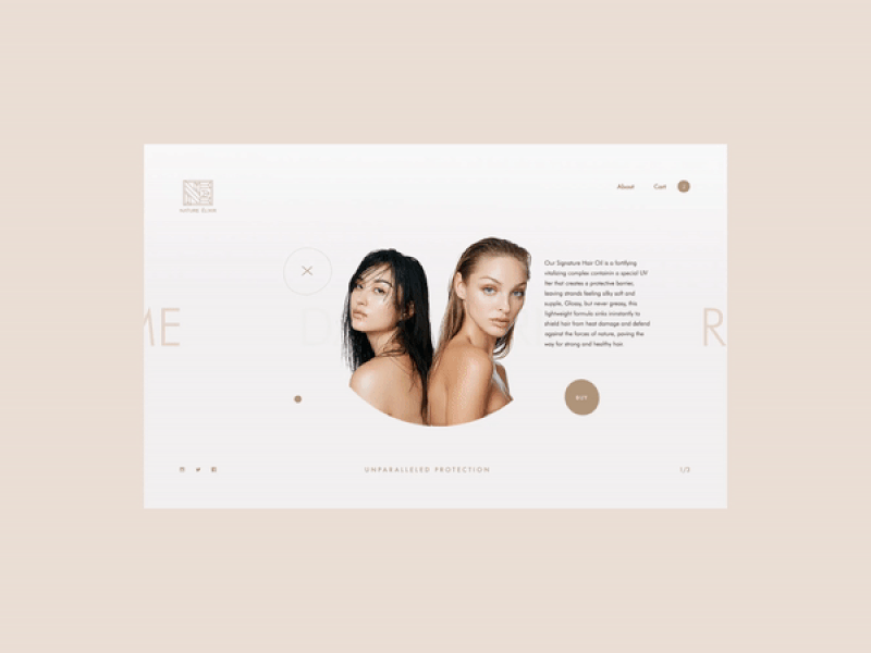 Nature Elixir anim design ecommerce hair products interaction animation interaction design microinteraction minimal ui anim ui animation