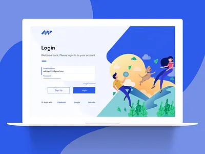 Login Screen illustration login signing signup ui