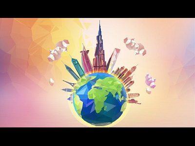 EEMAR Dubai Scene 3d 3d art digital digital 2d drawing dribbble dubai illustration low poly