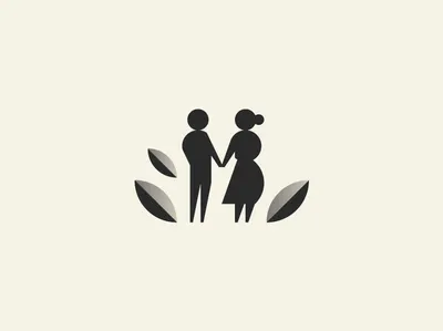Couple in Garden branding care couple garden geometry home icon identity leaf logo logotoype man mark minimalism nature nursing people retirement woman