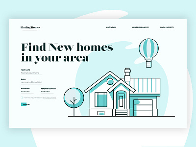 DailyUI - 001 001 daily 100 daily100 dailyui dailyui100 design find form homes housing illustration sign in sign up ui website