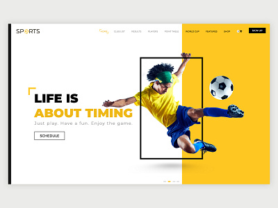 Football Website Landing Page design concept football landing page sports ui concept website banner website concept website design