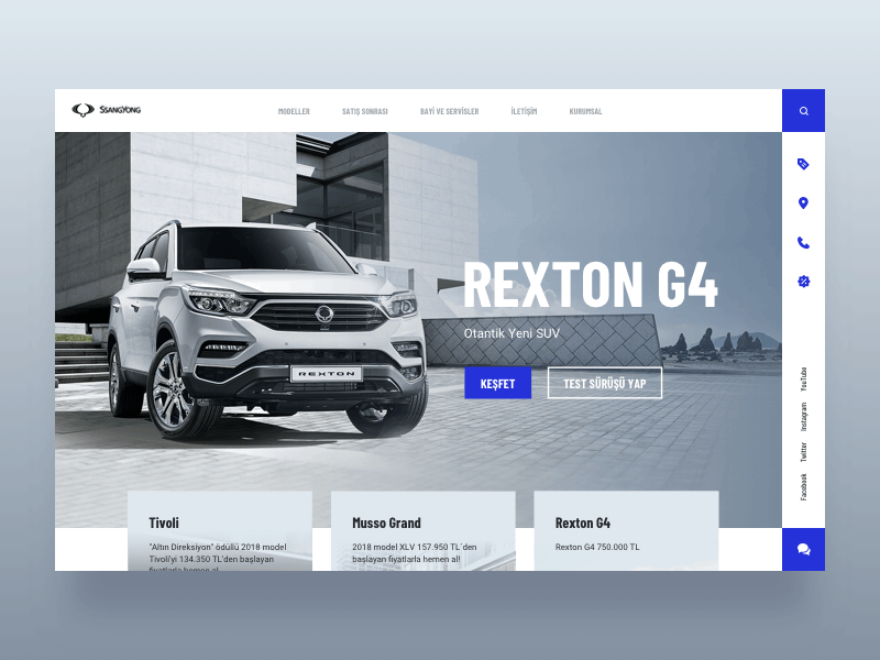 SsangYong Website - Türkiye branding design flat homepage icon minimal motion page responsive type typography ui ux web website